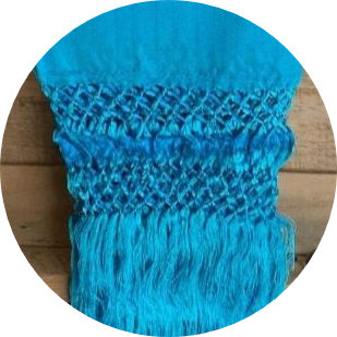 foulard rebozo bleu turquoise